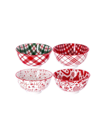 XMAS LINE CERAMIC BOWL 14x7cm