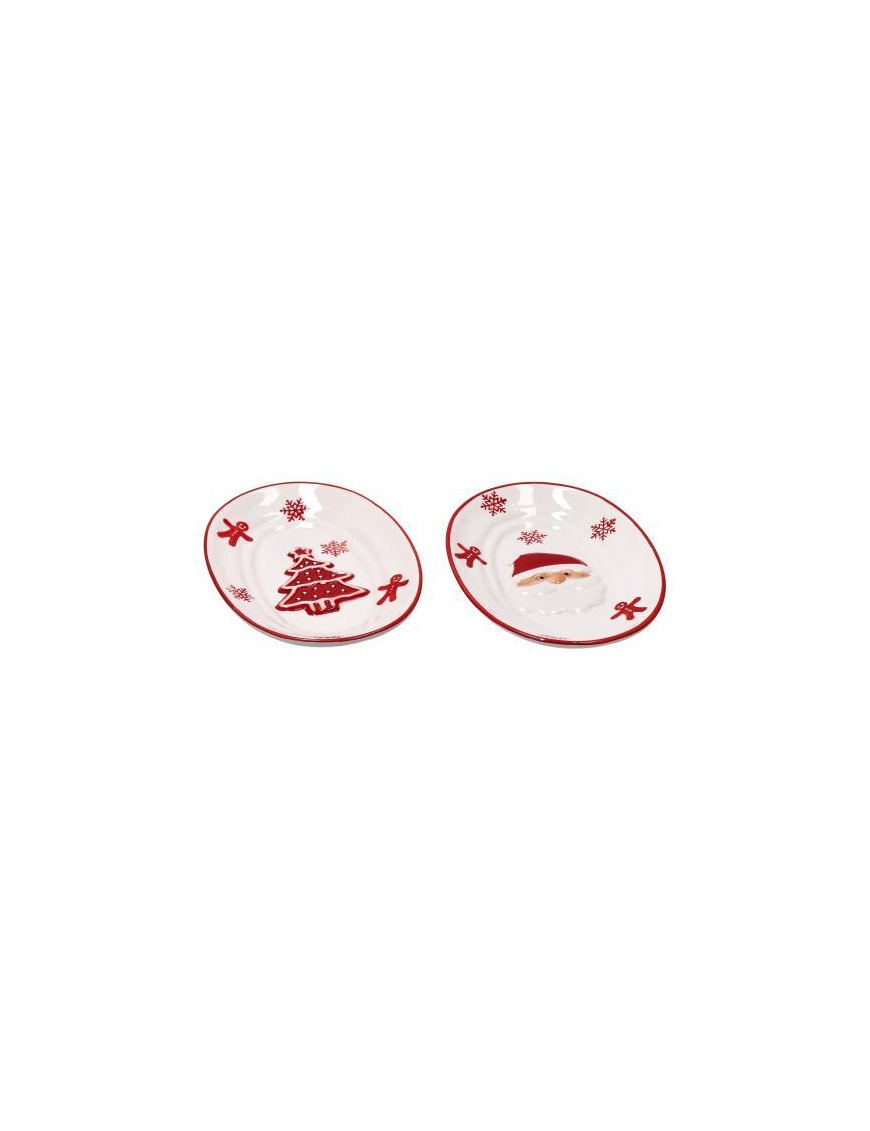 XMAS LINE OVAL TRAY 21x15cm
