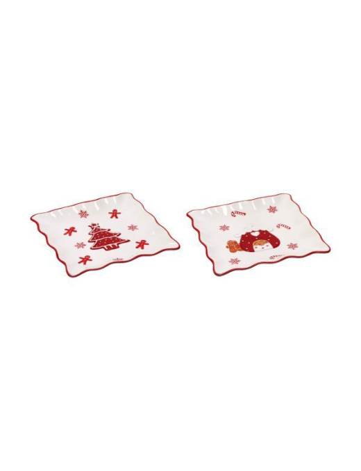 XMAS LINE SQUARE TRAY 30cm