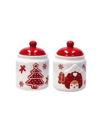 XMAS LINE CERAMIC JAR 11x15cm
