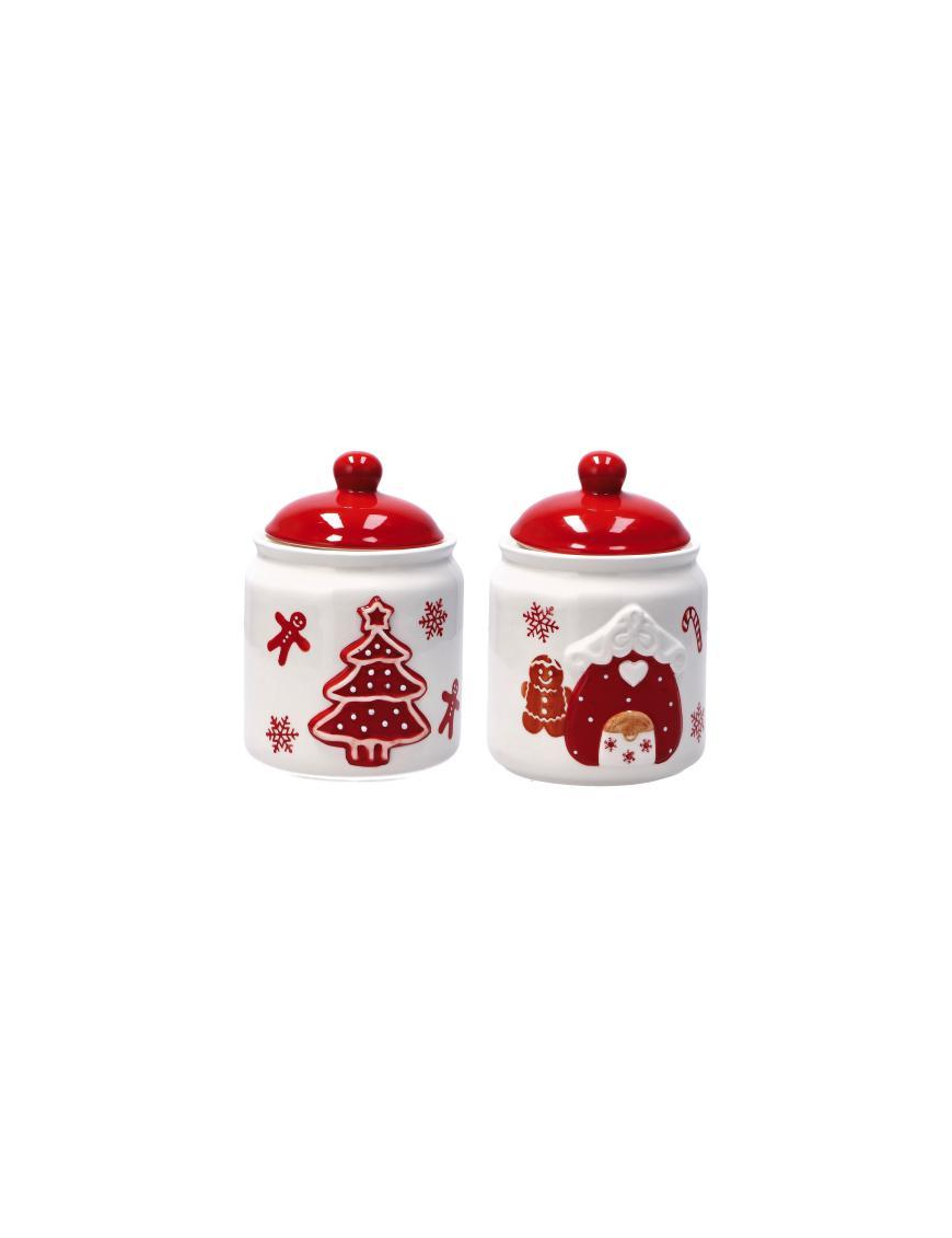 XMAS LINE CERAMIC JAR 11x15cm