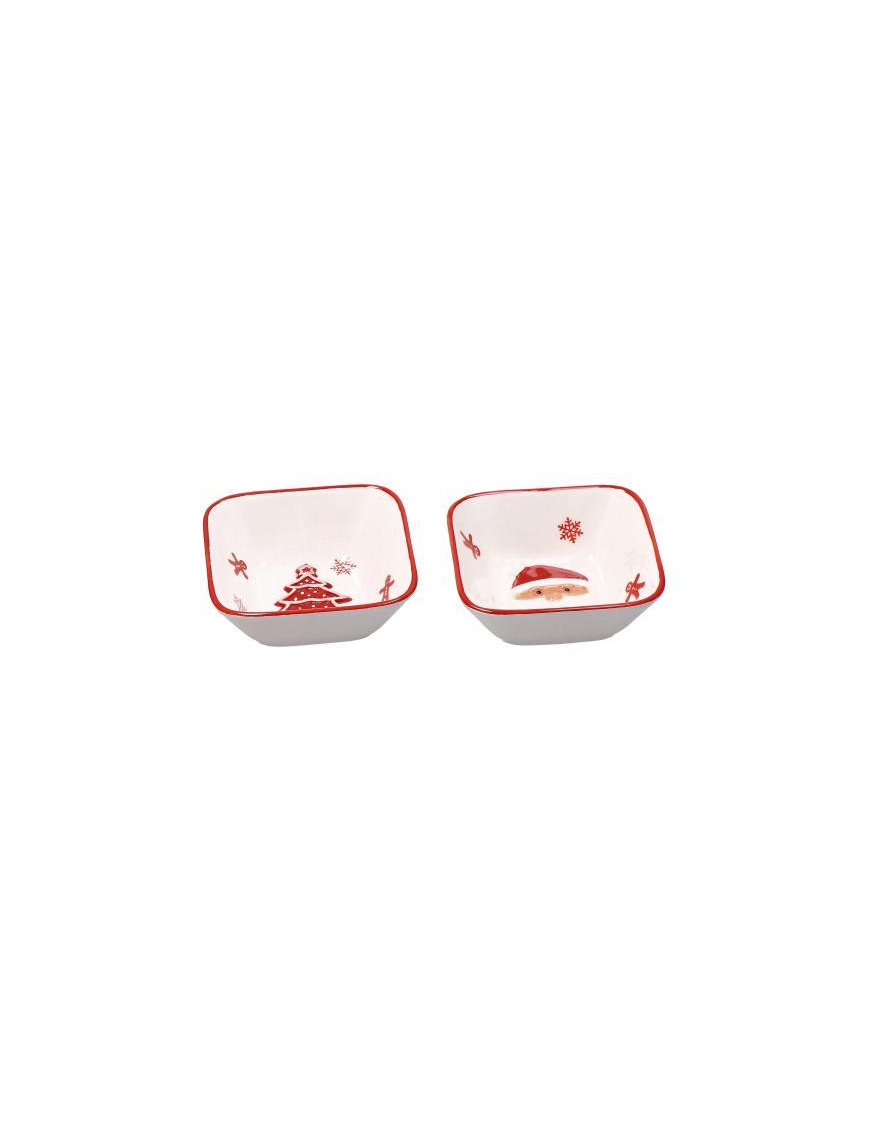 XMAS LINE SQUARE BOWL 11cm