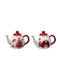 XMAS LINE CERAMIC TEAPOT 19x12x13