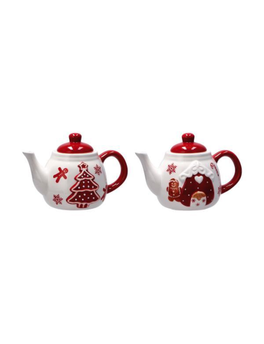 XMAS LINE CERAMIC TEAPOT 19x12x13