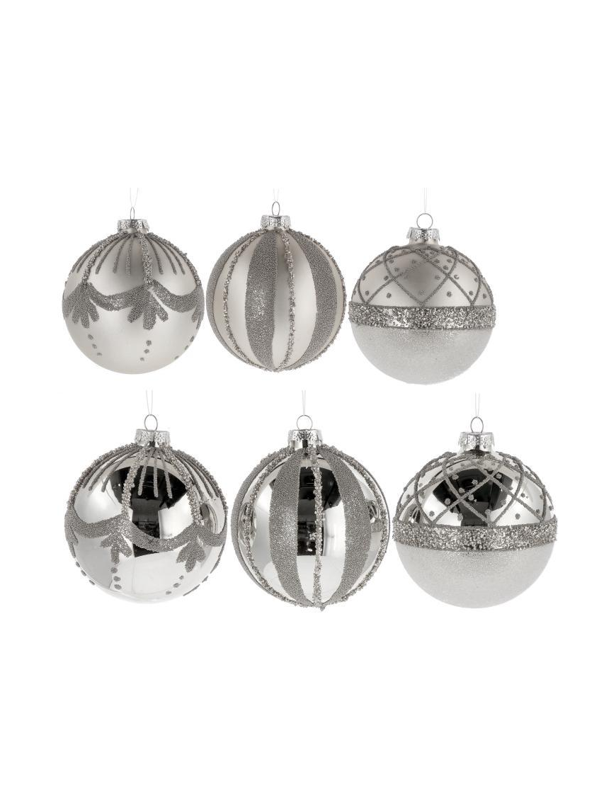 GLASS LINE SILVER SPHERE 10cm