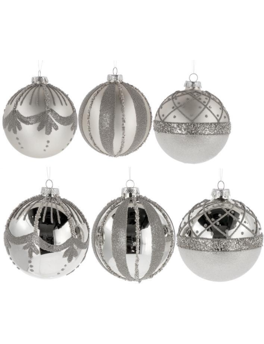GLASS LINE SILVER SPHERE 10cm