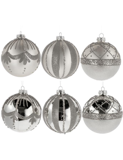 GLASS LINE SILVER SPHERE 12cm