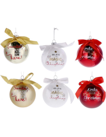 LINEA VETRO SFERA COLORI ASSORTITI  8cm