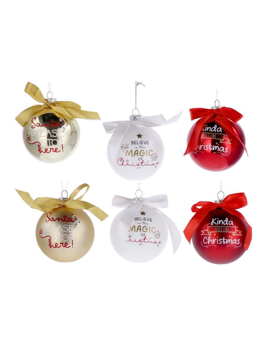 LINEA VETRO SFERA COLORI ASSORTITI  8cm