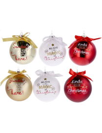 GLASS LINE SPHERE ASSORTED COLORS 12cm