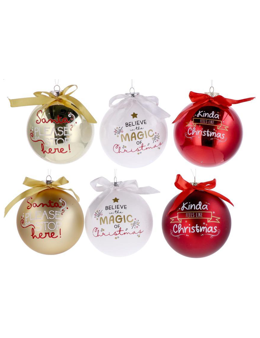 GLASS LINE SPHERE ASSORTED COLORS 12cm