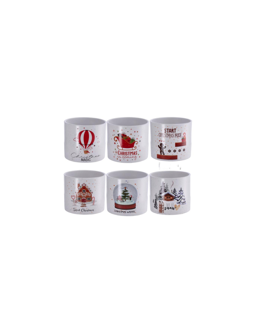 15x13cm CERAMIC VASE WITH RESIN DECORATION