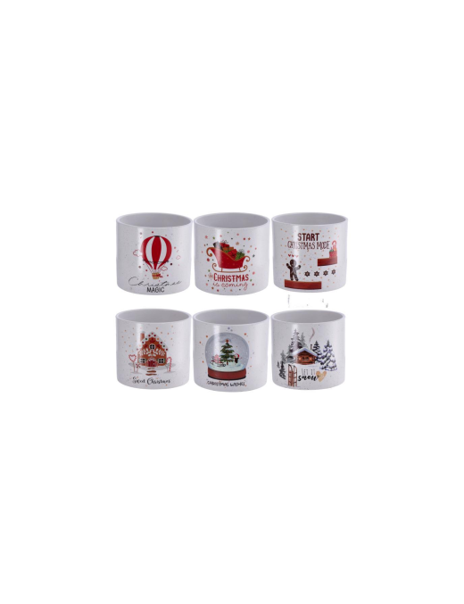 VASO CERAMICA 15x13cm DECORO IN RESINA