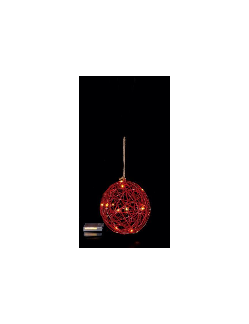 SFERA PLASTICA+FERRO 20 LED ROSSA 20cm
