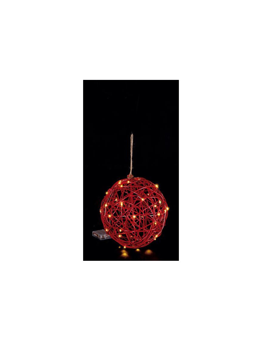 SFERA PLASTICA+FERRO 40 LED ROSSA 25cm