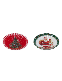 GLASS LINE CHRISTMAS BOWL 19cm