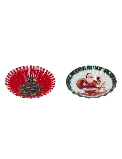 GLASS LINE CHRISTMAS BOWL 19cm
