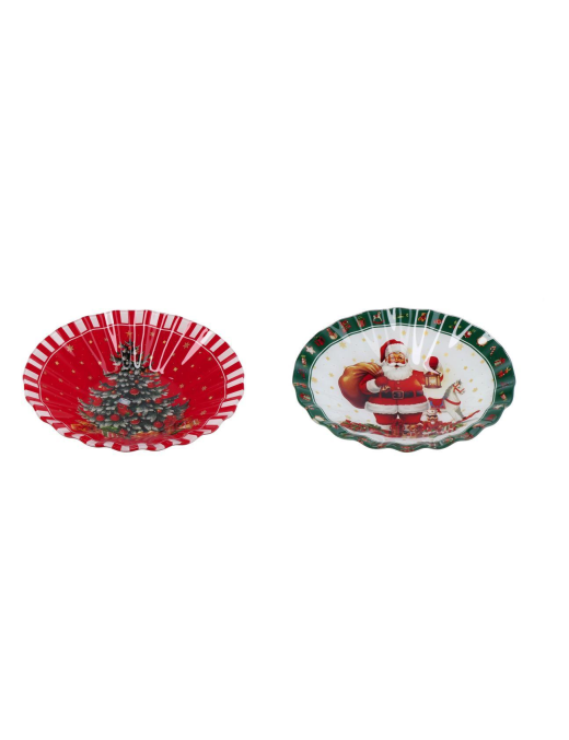 GLASS LINE CHRISTMAS BOWL 24cm