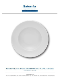 SAT-MATT BASIC NAPOLI PASTA BOWL 26,5cm