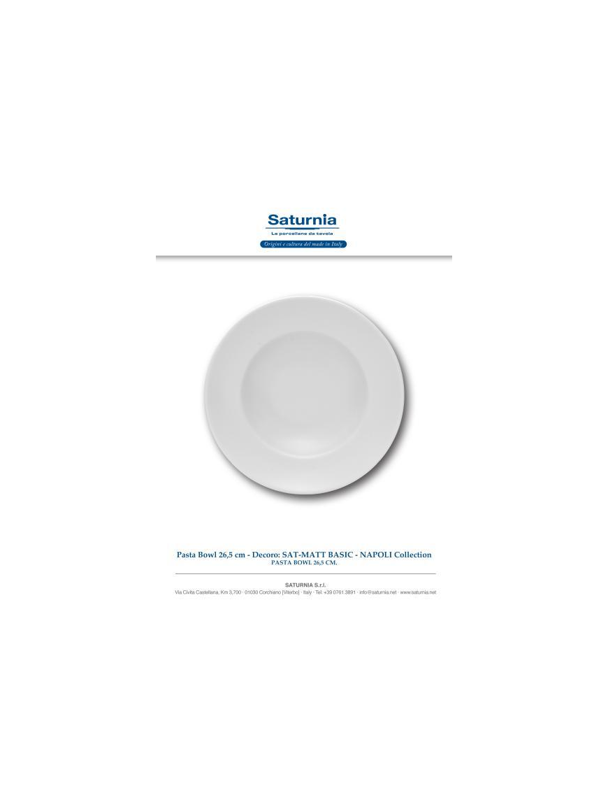 SAT-MATT BASIC NAPOLI PASTA BOWL 26,5cm