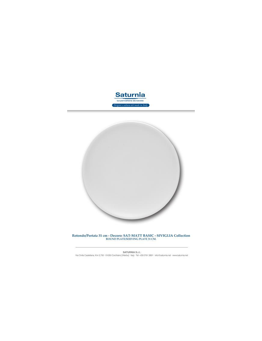 SAT-MATT BASIC SIVIGLIA PIATTO PORT 31cm