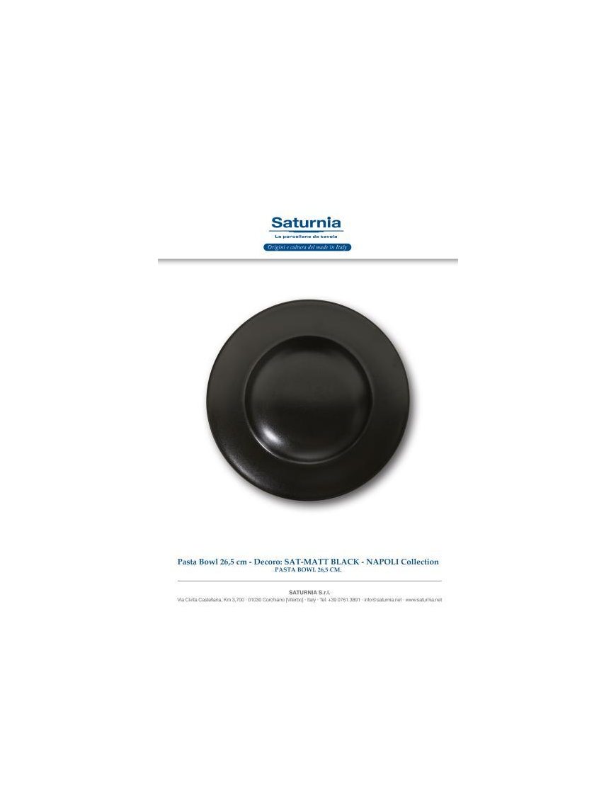 SAT-MATT BLACK PASTA BOWL 26,5cm