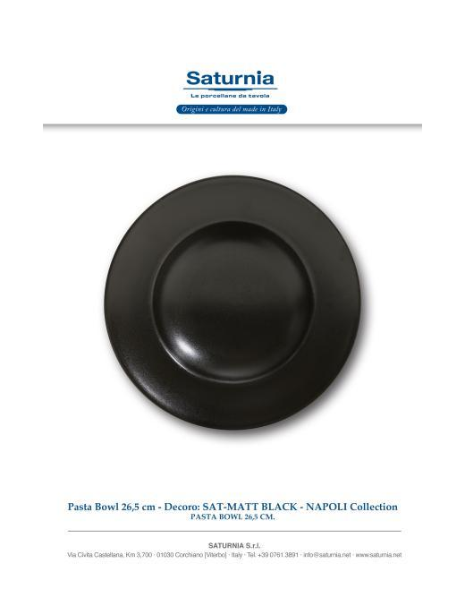 SAT-MATT BLACK PASTA BOWL 26,5cm