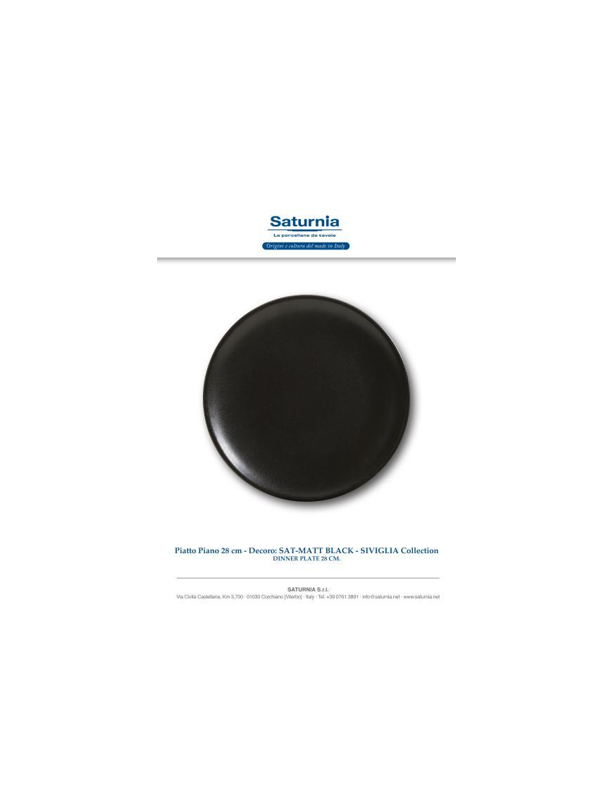SAT-MATT BLACK SIVIGLIA PIATTO PIANO 28c
