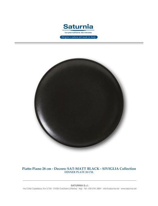 SAT-MATT BLACK SIVIGLIA PIATTO PIANO 28c