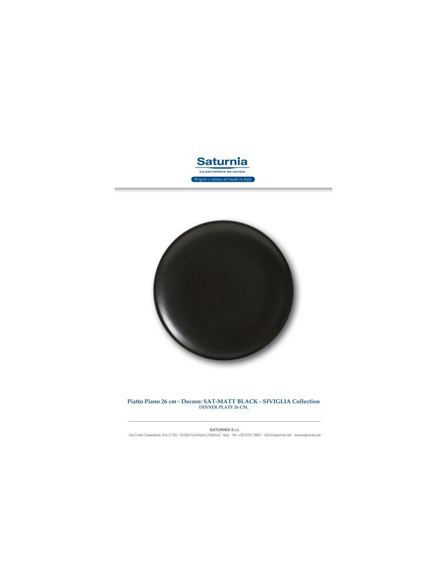 SAT-MATT BLACK SIVIGLIA PIATTO PIANO 26c