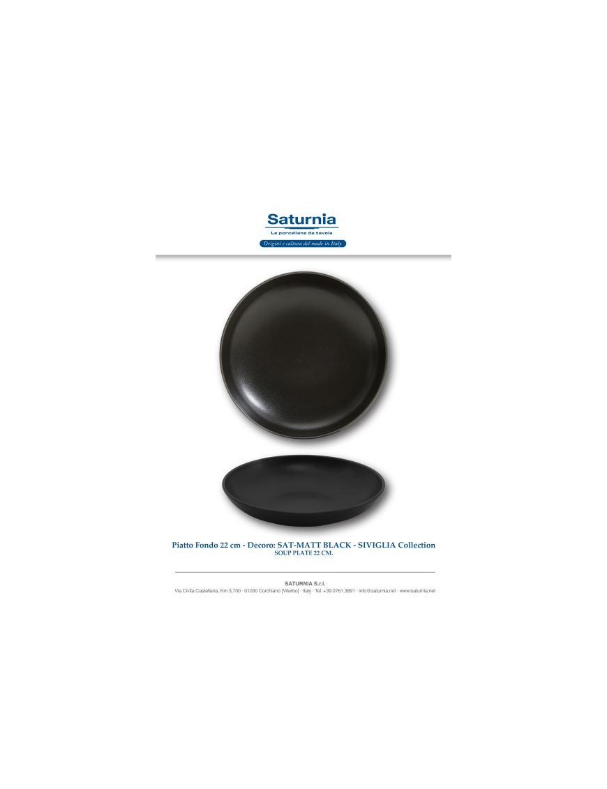 SAT-MATT BLACK SIVIGLIA PIATTO FONDO 22c