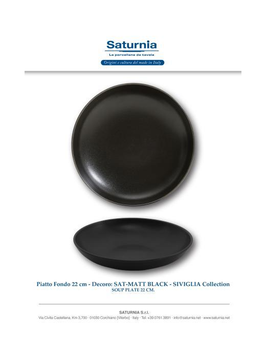 SAT-MATT BLACK SIVIGLIA PIATTO FONDO 22c