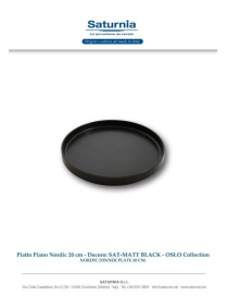 SAT-MATT BLACK OSLO PIATTO NORDIC 20cm