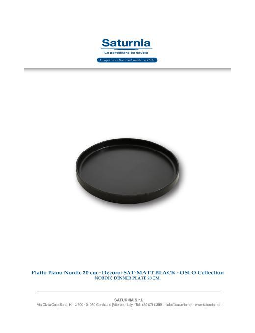SAT-MATT BLACK OSLO PIATTO NORDIC 20cm