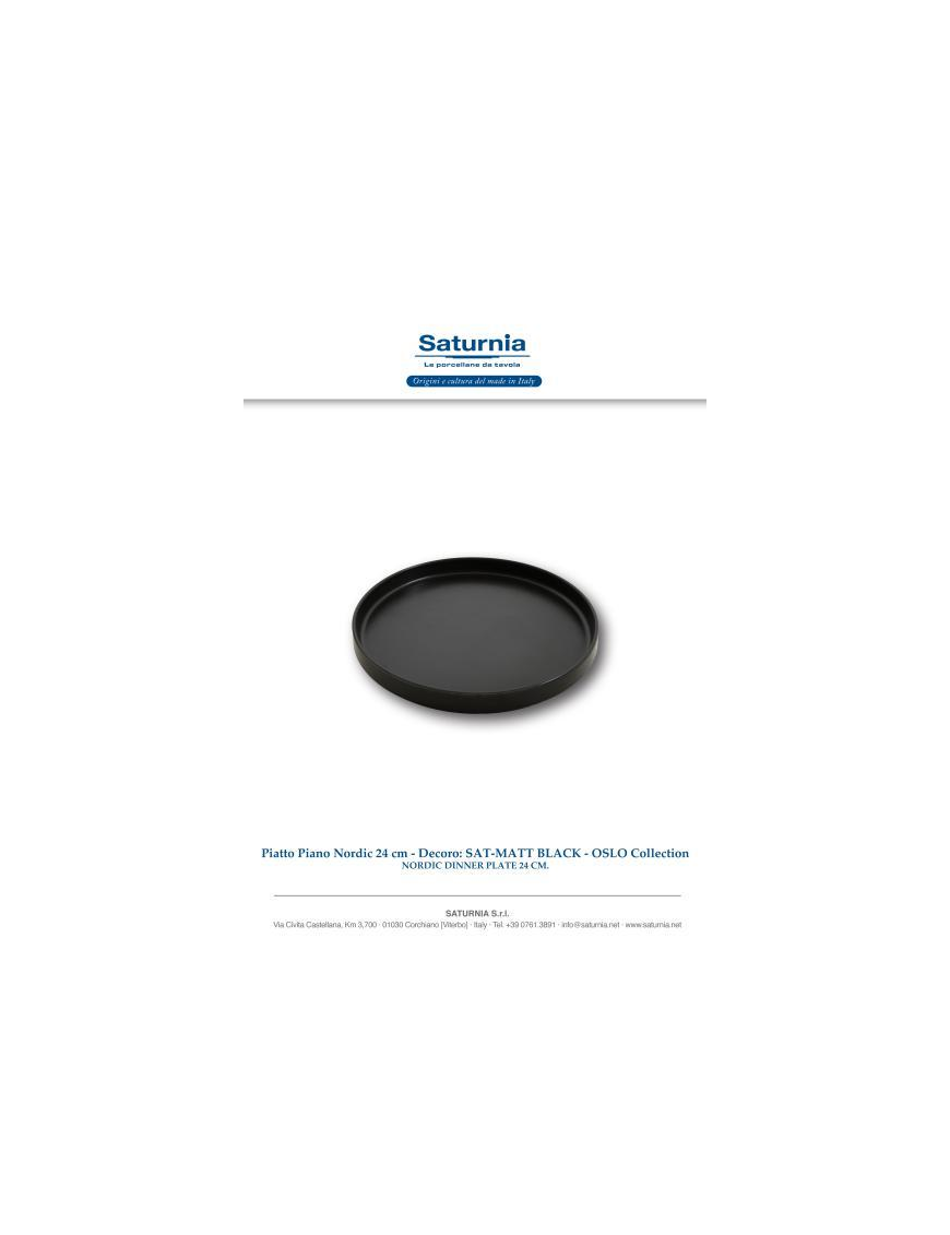 SAT-MATT BLACK OSLO PIATTO NORDIC 28cm