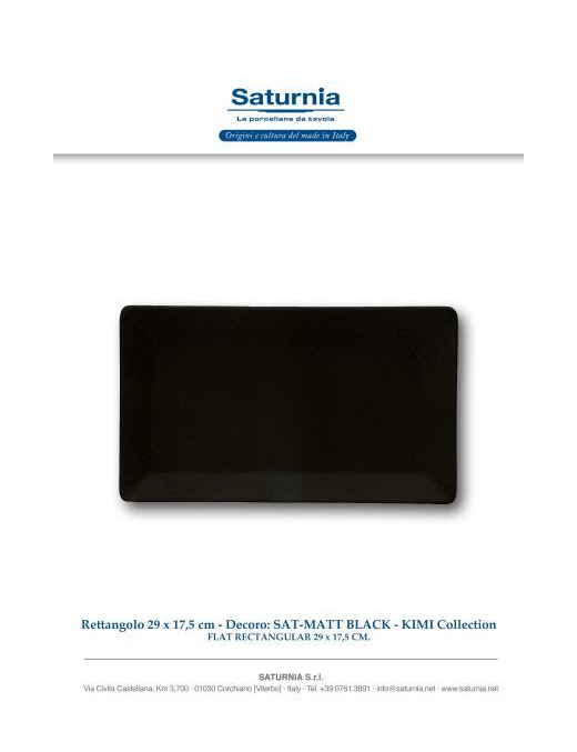 SAT-MATT BLACK KIMI PIATTO RETT. 29x17,5