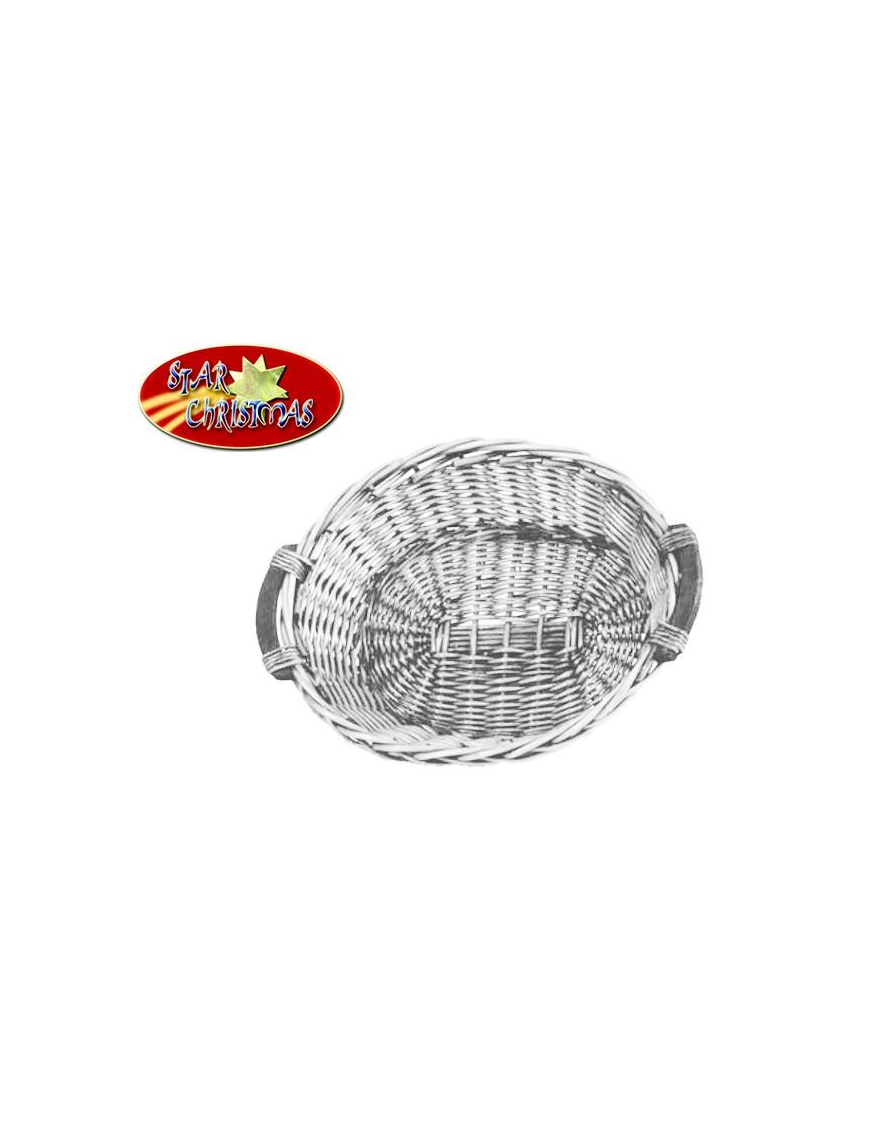 ROUND WICKER BASKET 52x13 CENTIMETERS WHITE