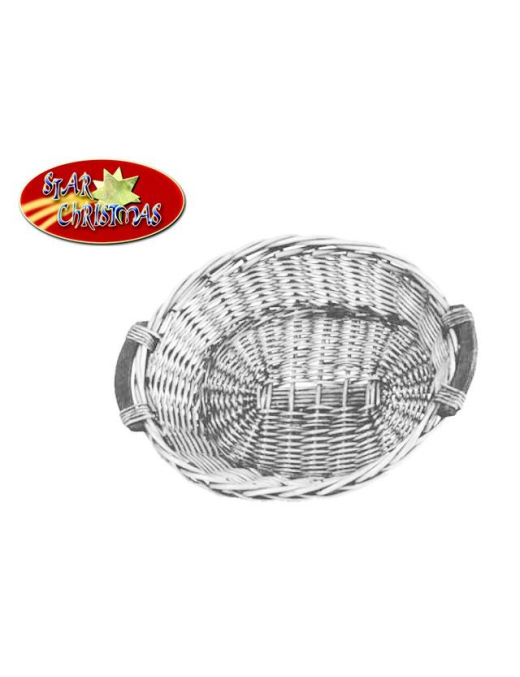 ROUND WICKER BASKET 52x13 CENTIMETERS WHITE