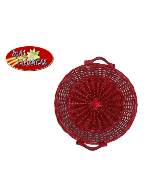 CESTO VIMINI TONDO 52x13 CENTIMETRI ROSSO