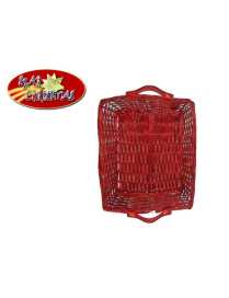 CESTO VIMINI RETTANGOLARE 56x43x13 CENTIMETRI ROSSO