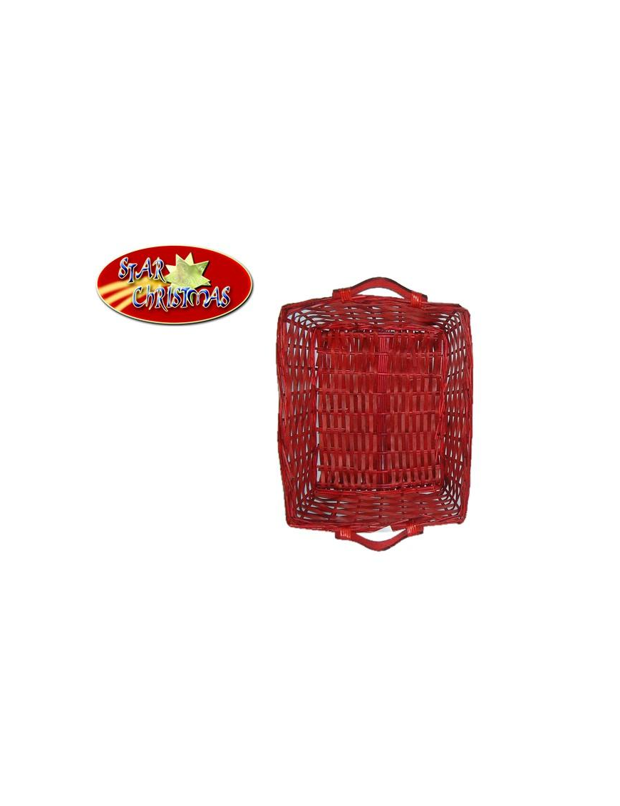 CESTO VIMINI RETTANGOLARE 56x43x13 CENTIMETRI ROSSO