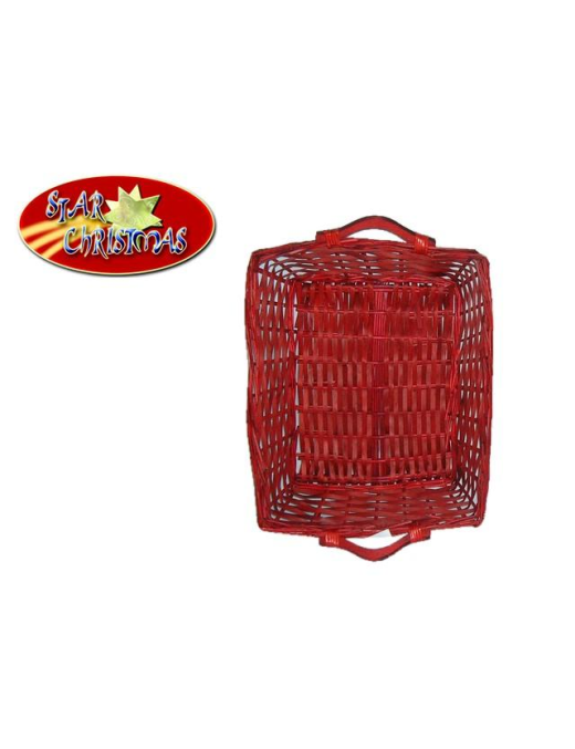 RECTANGULAR WICKER BASKET 56x43x13 CENTIMETERS RED