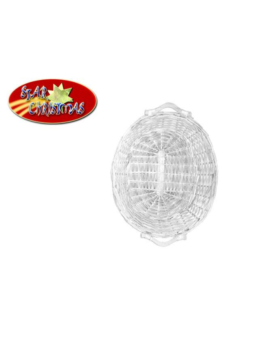 OVAL WICKER BASKET 48x38x12 CENTIMETERS WHITE