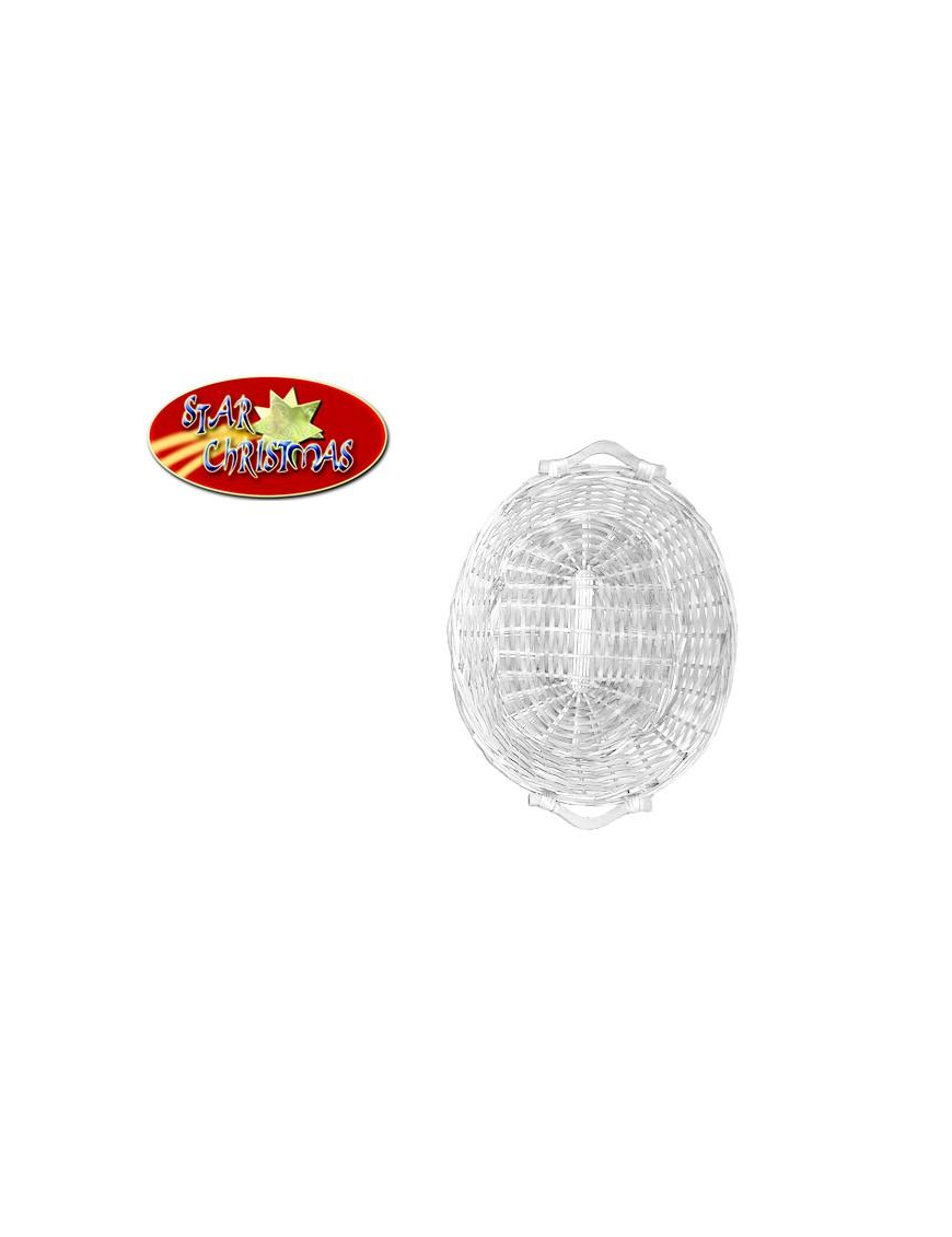 CESTO VIMINI OVALE 57x44x13 CENTIMETRI BIANCO