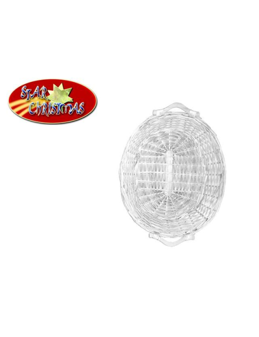 CESTO VIMINI OVALE 57x44x13 CENTIMETRI BIANCO