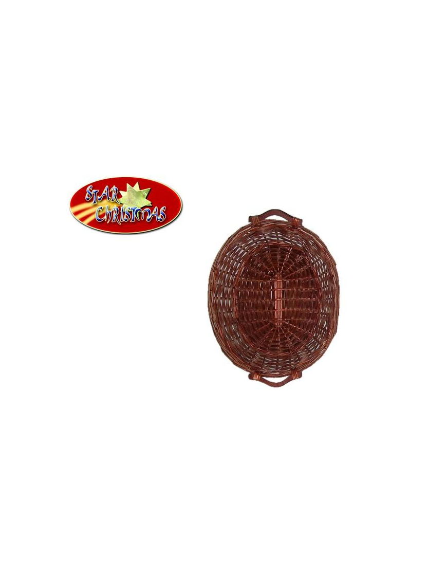 OVAL WICKER BASKET 48x38x12 CENTIMETERS WALNUT