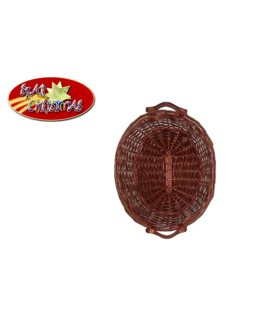 OVAL WICKER BASKET 48x38x12 CENTIMETERS WALNUT