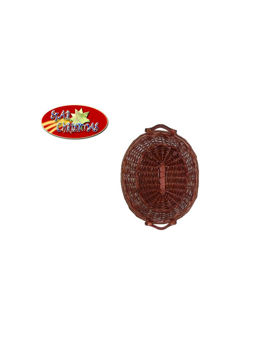 CESTO VIMINI OVALE 57x44x13 CENTIMETRI NOCE