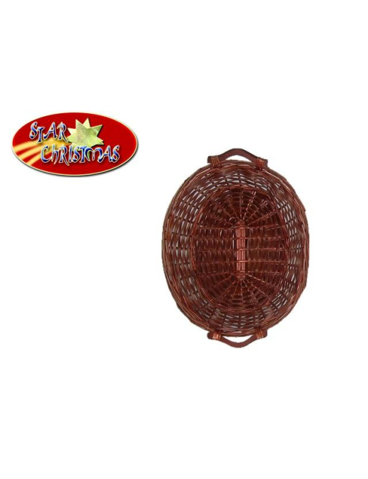 OVAL WICKER BASKET 57x44x13 CENTIMETERS WALNUT
