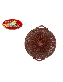 ROUND WICKER BASKET 52x13 CENTIMETERS WALNUT